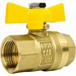Шаровой кран STI для газа Ду15 Ру16 муфтовый (муфта-муфта) бабочк�� D170-00043 (артикул 20533924) – фото 1