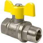 Шаровой кран для газа VALFEX 3/4"" ВР/НР бабочка, латунный, никелированный 11Б27фтМ VF.278.NB3.034.Bir (артикул 23242959) – фото 1