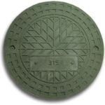 Люк Агросток полимерно-композитный 1.5т (A15) для колодца 315 П (зеленый) 23363 (артикул 23672697) – фото 1