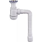 Сифон VIRPLAST ""МИНИ Элит"" 1.1/2 литой выпуск, нерж.чашка 63 мм и гофрой 40/50 L800мм арт.678 100313 (артикул 22776699) – фото 1