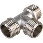 Тройник STI латунный Ду15 (1/2") Н-Н-Н никелированный D190-00073 (артикул 22002514) – фото 1