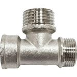 Тройник STI латунный Ду15 (1/2") В-Н-Н никелированный D270-05066 (артикул 22002502) – фото 1