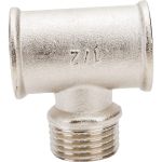 Тройник STI латунный Ду15 (1/2") В-Н-В никелированный D270-05065 (артикул 22002496) – фото 1