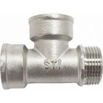Тройник STI латунный Ду15 (1/2") В-В-Н никелированный D190-00072 (артикул 22002490) – фото 1