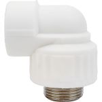 Комбинированный угольник VALFEX PP-R белый, 25х3/4 дюйма НР 10126025 127-0595 (артикул 16164358) – фото 1