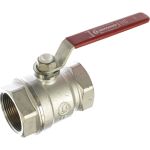 Шаровой кран Giacomini R250D 1 1/2"", внутренняя/внутренняя, ручка-рычаг красный, хромированный R250X007 (артикул 16161468) – фото 1