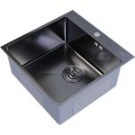 Настольная мойка MIXLINE PRO 50x50, 3 мм, выпуск 3 1/2, 20 см, с сифоном, черный графит 547230 (артикул 20390662) – фото 1