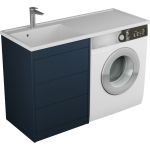 Тумба Veneciana Nera 55 под умыв-к ""Magenta 1200"" R/L и стир.маш., с 3-мя ящиками индиго 55526 (артикул 22352997) – фото 1