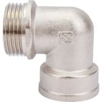 Угольник STI латунный Ду25 (1") Ру16 ВР/НР никелированный D270-05014 (артикул 22002634) – фото 1