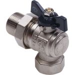 Шаровой кран со сгоном AQUALINK угловой, вн-нар 1/2 LU B бабочка 1171 (артикул 17359536) – фото 1