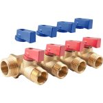 Коллектор с шаровыми кранами PROFACTOR в/н 3/4" х 4 вых 1/2"нар PF MV 264.4 (артикул 23242593) – фото 1