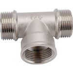 Тройник STI латунный Ду20 (3/4") Н-В-Н никелированный D190-00076 (артикул 22002550) – фото 1