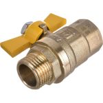 Шаровой кран STI для газа Ду15 Ру16 муфтовый (штуцер-муфта) бабочка D170-00045 (артикул 20533468) – фото 1