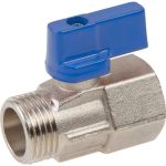 Шаровой кран AV Engineering Mini 1/2"" с внутренней-наружной резьбой, синяя ручка AVE13712B (артикул 22224189) – фото 1