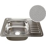 Врезная мойка mixline 50х65х18 см, 0.8, левый выпуск 3 1/2, с сифоном, декор 532310 (артикул 16616312) – фото 1