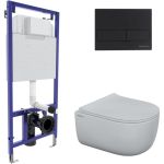 Комплект инсталляция Berges NOVUM, кнопка L5, унитаз EGO Rimless 047215 (артикул 16496256) – фото 1