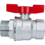 Шаровой кран Giacomini R854, 1, ВН, ручка-бабочка красная, хромированный R854X025 (артикул 22253445) – фото 1