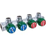 Регулирующий коллектор STOUT 3/4, 4 отвода 1/2, плоское уплотнение SMB-6849-341204 RG008UJF00344S (артикул 16422126) – фото 1