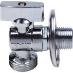 Шаровой кран AQUALINK угловой, с удлиненной резьбой 1/2 нар-3/4 нар Cr B 3970 (артикул 17359608) – фото 1