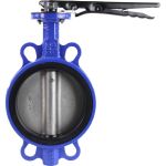 Повротный затвор DN.ru WCB-316L-EPDM Ду150 Ру16, углеродистая сталь, EPDM, с ручкой D050-01963 (артикул 18080233) – фото 1