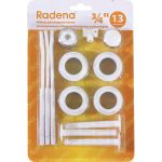 Набор для подключения Radena CN-RA 13 предметов (перех.1х3/4 лев, пр.-по 2 шт, загл, кр.Маевск, ключ+3 плоск. кроншт. 9 мм) 011090302 (артикул 24386859) – фото 1