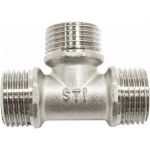 Тройник STI латунный Ду20 (3/4") Н-Н-Н никелированный D190-00077 (артикул 22002538) – фото 1