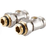 Узел нижнего подключения радиатора PROFACTOR прямой шаровой 1/2х3/4 ЕК PF RVS 612 (артикул 25090803) – фото 1