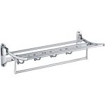 Полка-решетка с держателем для полотенец и крючками HAIBA хром HB805 (артикул 16432848) – фото 1
