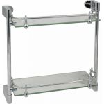 Полка Solinne Mirror стеклянная двухъярусная хром B-82711-2 2552.071 (артикул 21704878) – фото 1