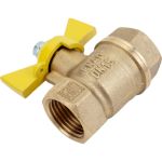 Шаровой кран для газа VALFEX 1/2"" ВР/ВР ручка-бабочка, латунный 11Б27фтМ VF.277.LB3.012.Bir (артикул 23242881) – фото 1