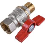 Шаровой кран Giacomini DADO 1/2, ВН, ручка-бабочка красная, никелированный R914 R914X023 (артикул 25540509) – фото 1