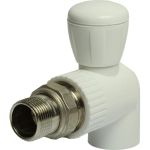 Шаровой кран VRT американка, 20-1/2"", угловой, EVER plast, белый 542466 (артикул 16531514) – фото 1