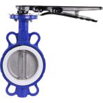 Повротный затвор DN.ru WCB-316L-PTFE Ду100 Ру16, углеродистая сталь, PTFE, с ручкой D050-02265 (артикул 18080575) – фото 1