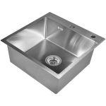 Комплект кухонная мойка WISENT из нержавеющей стали, 50x50 см, с дозатором WGS35050/W405A/WGER010 (артикул 26036687) – фото 1