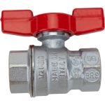 Шаровой кран Giacomini R851, 1/2, ВВ, ручка-бабочка красная, хромированный R851X023 (артикул 21915196) – фото 1