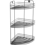 Полка для ванной комнаты Raindrops Black угловая, 3-х ярусная W7256-3 (артикул 17243196) – фото 1