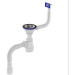 Сифон для мойки Aquant 3 1/2"х40 с металлической реш. с прямоугольным переливом с гофротрубой 40x40/50 B0148-20-MR (артикул 28024688) – фото 1