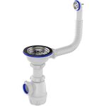 Сифон для мойки Aquant 3 1/2"х40 с мет.реш. с круглым переливом B0142-29-MR (артикул 28024778) – фото 1