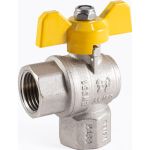 Шаровой угловой кран для газа PROFACTOR PF GAS ручка бабочка, в/в 1/2 дюйма PF GBV 333A (артикул 19797718) – фото 1