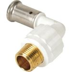 Угольник HENCO 90 градусов, НР, ПВДФ пресс, белый, 20x1/2"" 5PKW-2004 (артикул 16844119) – фото 1