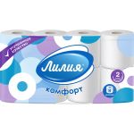 Туалетная бумага Лилия Комфорт 2слоя 8рулонов 186 (артикул 27753228) – фото 1