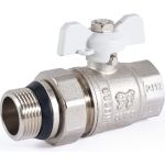 Шаровой кран PROFACTOR PF STANDARD с полусгоном, с уплотнением, в/н, ручка бабочка, 3/4 дюйма PF UBV 325 UR (артикул 19797844) – фото 1