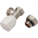 Ручной терморегулирующий клапан STOUT Svr-2102-100015 угловой 1/2" (с дополнительным уплотнением) RG008VL0HJS7HS (артикул 26456579) – фото 1