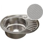 Мойка mixline овальная, 45х57х18 см, 0.8, левый выпуск 3 1/2, с сифоном, декор 532302 (артикул 16616408) – фото 1