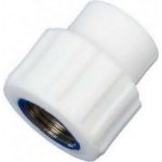 Комбинированная муфта PPRC MeerPlast Дн50x40 Ру25 белая внутренняя резьба D200-00456 (артикул 20531422) – фото 1