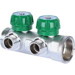 Регулирующий коллектор STOUT 1"", 2 отвода 1/2"", плоское уплотнение SMB-6849-011202 RG008UJF2PTLGU (артикул 16422098) – фото 1