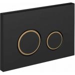 Кнопка Cersanit TWINS для LINK PRO/VECTOR/LINK/HI-TEC пластик, черный матовый с рамкой 63534 (артикул 21689482) – фото 1