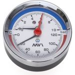 Аксиальный термоманометр MVI до 6 бар, 0C-120C, D80 мм, подключение G1/2 ATM.80.12006.04 (артикул 25786503) – фото 1