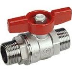 Шаровой кран Giacomini 1/2, НН, ручка-бабочка красная, хромированный R253D R253X003 (артикул 25539801) – фото 1