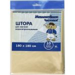 Штора для ванной Мамонтенок Чистолюб полиэтилен, 180x180 см, бежевый MPM8706 (артикул 25855499) – фото 1